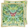 Coussin Celastrina Embroidered Turquoise Cotton